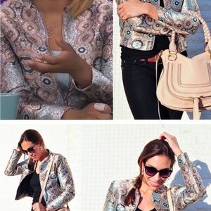 H&M Multicolor Patterned Bomber Jacket